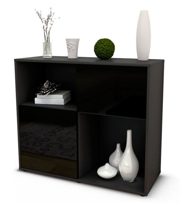 Sideboard Carola, Schwarz (92x79x35cm)