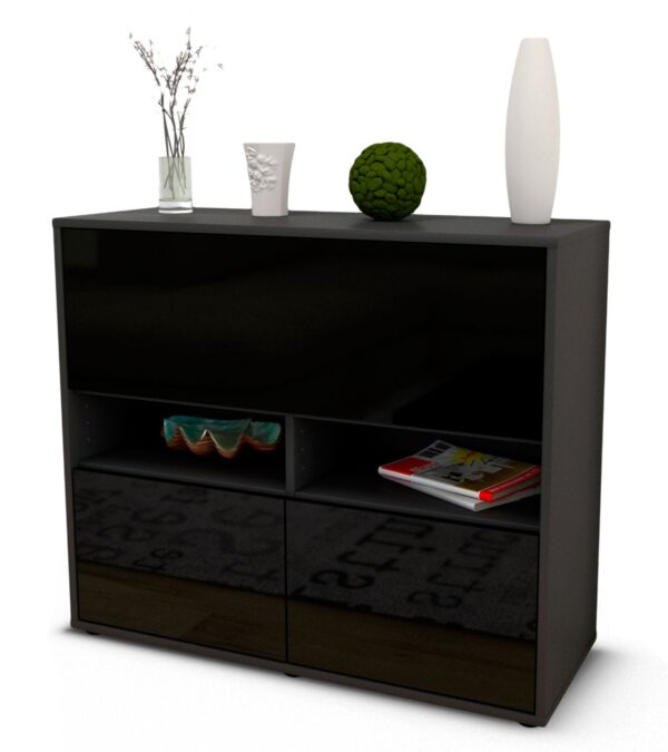 Sideboard Cassandra, Schwarz (92x79x35cm)