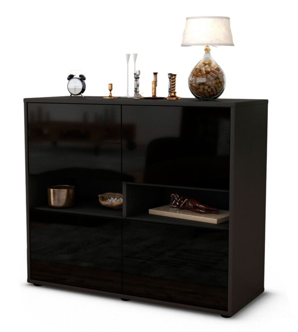 Sideboard Claudia, Schwarz (92x79x35cm)