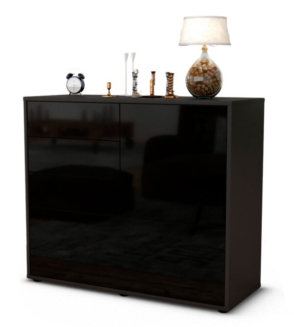 Sideboard Corina, Schwarz (92x79x35cm)