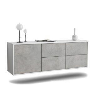 Lowboard Denver, Beton, hängend (136x49x35cm)