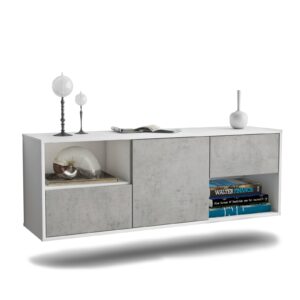 Lowboard Louisville, Beton, hängend (136x49x35cm)