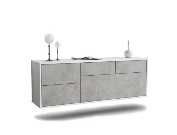 Lowboard Fresno, Beton, hängend (136x49x35cm)