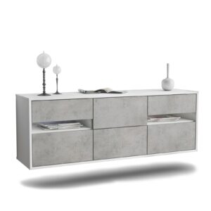 Lowboard Sacramento, Beton, hängend (136x49x35cm)
