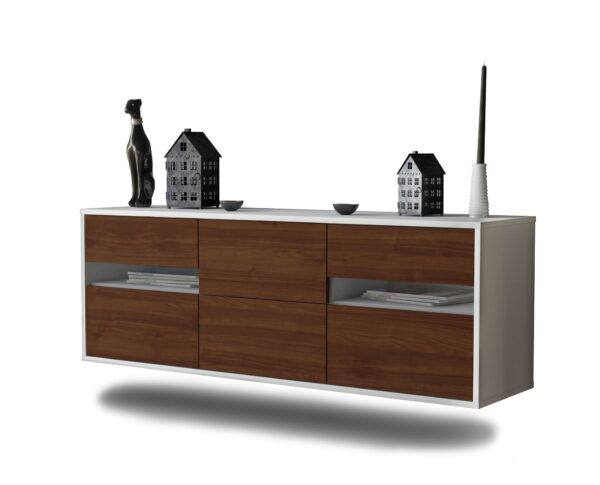 Lowboard Sacramento, Walnuss, hängend (136x49x35cm)