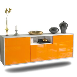 Lowboard Mesa, Orange, hängend (136x49x35cm)