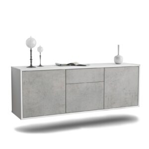 Lowboard Cleveland, Beton, hängend (136x49x35cm)