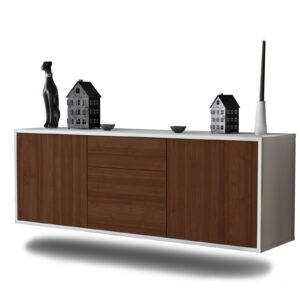 Lowboard Cleveland, Walnuss, hängend (136x49x35cm)