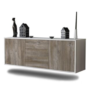 Lowboard Cleveland, Treibholz, hängend (136x49x35cm)