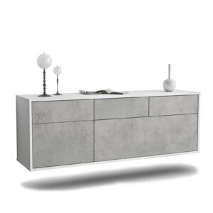 Lowboard Tulsa, Beton, hängend (136x49x35cm)