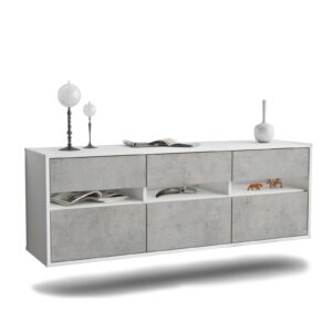 Lowboard Raleigh, Beton, hängend (136x49x35cm)