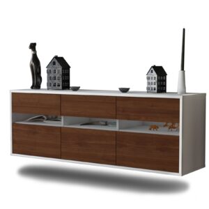 Lowboard Raleigh, Walnuss, hängend (136x49x35cm)