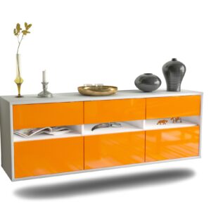 Lowboard Raleigh, Orange, hängend (136x49x35cm)