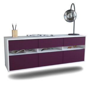 Lowboard Raleigh, Lila, hängend (136x49x35cm)