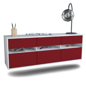 Lowboard Raleigh, Bordeaux, hängend (136x49x35cm)
