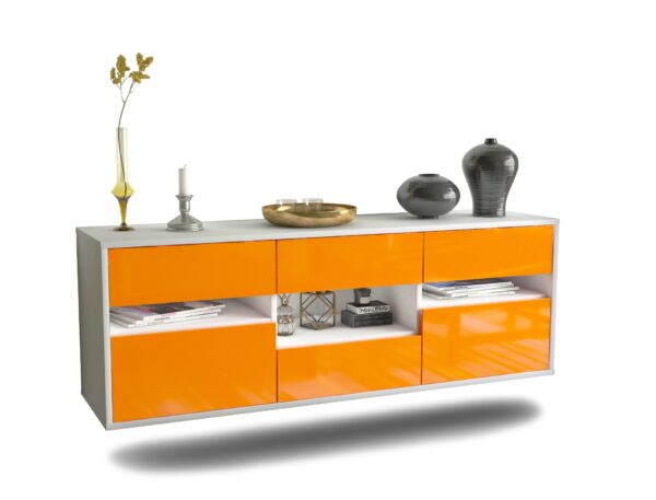 Lowboard Arlington, Orange, hängend (136x49x35cm)