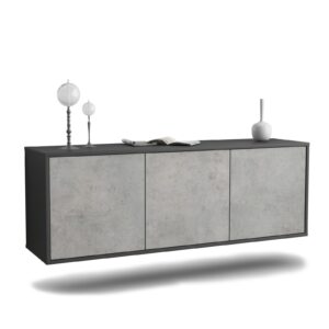 Lowboard Seattle, Beton, hängend (136x49x35cm)
