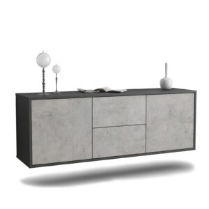 Lowboard Nashville, Beton, hängend (136x49x35cm)