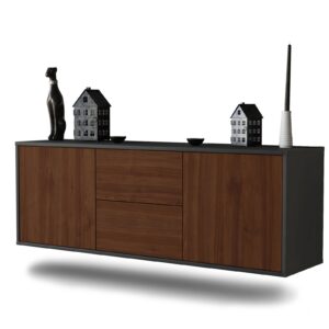 Lowboard Nashville, Walnuss, hängend (136x49x35cm)