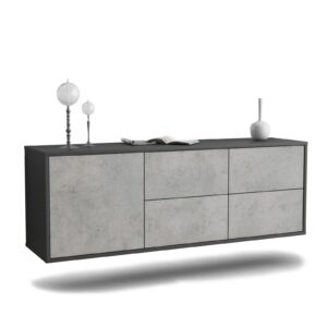 Lowboard Denver, Beton, hängend (136x49x35cm)
