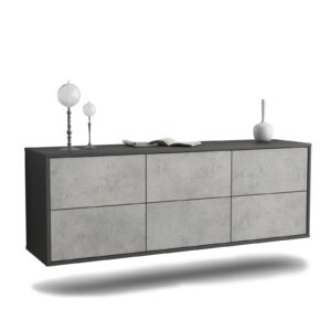 Lowboard Washington D. C., Beton, hängend (136x49x35cm)