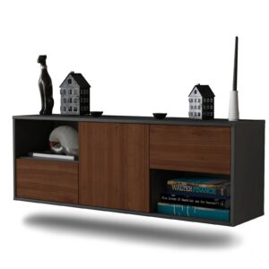Lowboard Louisville, Walnuss, hängend (136x49x35cm)