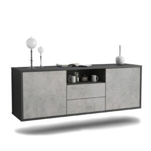 Lowboard Tucson, Beton, hängend (136x49x35cm)
