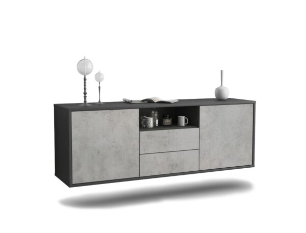 Lowboard Tucson, Beton, hängend (136x49x35cm)