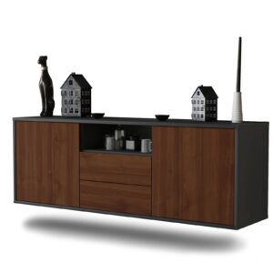 Lowboard Tucson, Walnuss, hängend (136x49x35cm)