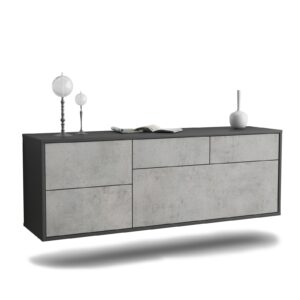 Lowboard Fresno, Beton, hängend (136x49x35cm)