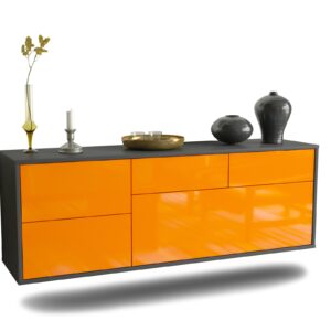 Lowboard Fresno, Orange, hängend (136x49x35cm)