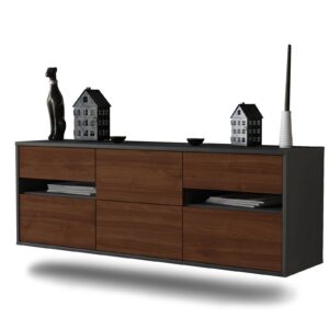 Lowboard Sacramento, Walnuss, hängend (136x49x35cm)