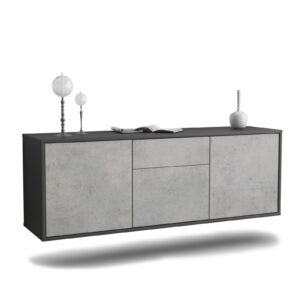 Lowboard Cleveland, Beton, hängend (136x49x35cm)