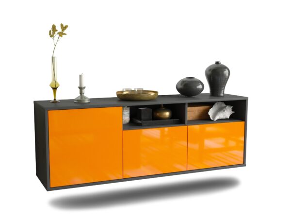 Lowboard Omaha, Orange, hängend (136x49x35cm)