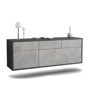 Lowboard Tulsa, Beton, hängend (136x49x35cm)