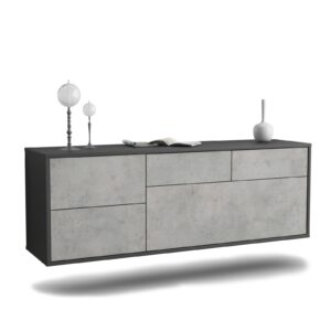 Lowboard Minneapolis, Beton, hängend (136x49x35cm)