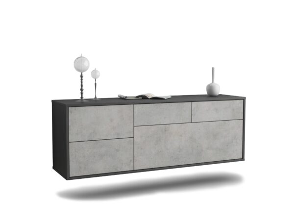 Lowboard Minneapolis, Beton, hängend (136x49x35cm)
