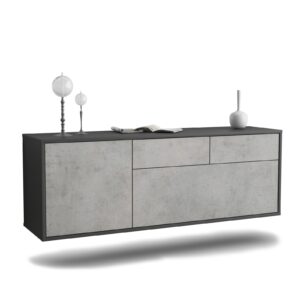 Lowboard Colorado Springs, Beton, hängend (136x49x35cm)