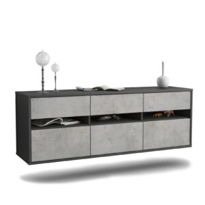 Lowboard Raleigh, Beton, hängend (136x49x35cm)