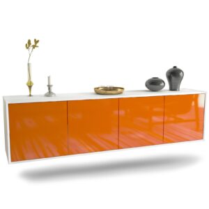 Lowboard Anaheim, Orange, hängend (180x49x35cm)