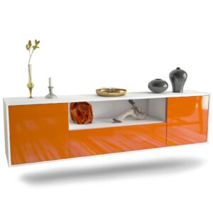 Lowboard Bakersfield, Orange, hängend (180x49x35cm)
