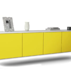 Lowboard Bakersfield, Gelb, hängend (180x49x35cm)