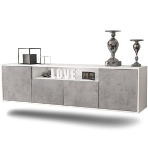 Lowboard Toledo, Beton, hängend (180x49x35cm)