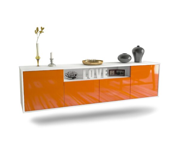 Lowboard Toledo, Orange, hängend (180x49x35cm)