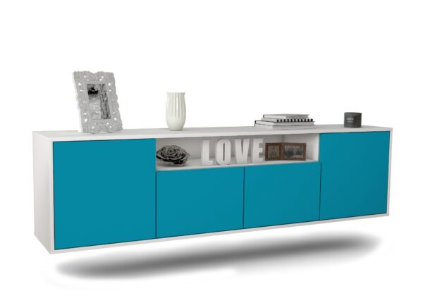 Lowboard Toledo, Türkis, hängend (180x49x35cm)