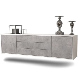 Lowboard Riverside, Beton, hängend (180x49x35cm)