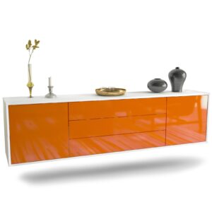 Lowboard Riverside, Orange, hängend (180x49x35cm)