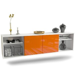 Lowboard Anchorage, Orange, hängend (180x49x35cm)