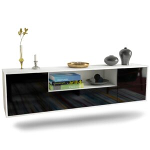 Lowboard Buffalo, Schwarz, hängend (180x49x35cm)