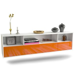 Lowboard Plano, Orange, hängend (180x49x35cm)